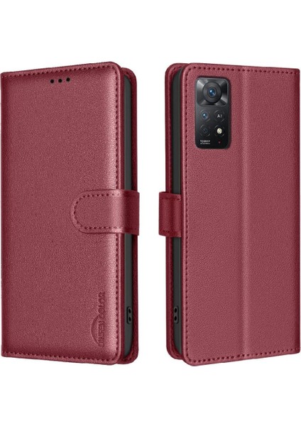 Xiaomi Redmi Not 11 Için Flip Case 4g Kart Tutucu Kickstand Pu Deri (Yurt Dışından)
