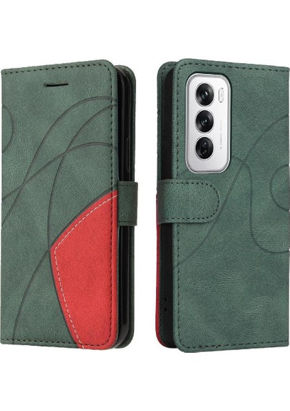Kart Yuvası Standı Rengi ile Oppo Oppo 12 5g Deri Cüzdan Için Flip Case (Yurt Dışından)