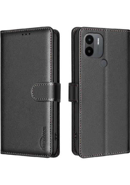 Xiaomi Redmi A1 Artı Pu Deri Rfıd Engelleme Kart Tutucu Için Flip Case (Yurt Dışından)