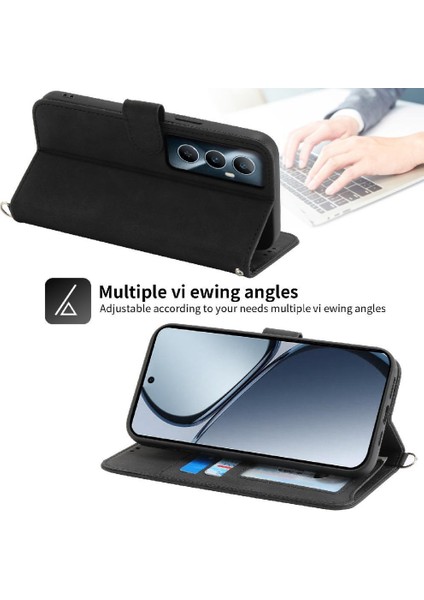 Realme C65 Darbeye Dayanıklı Kabartmalı Çoklu Kredi Kartı Yuvaları Için Flip Case (Yurt Dışından) fırsatları