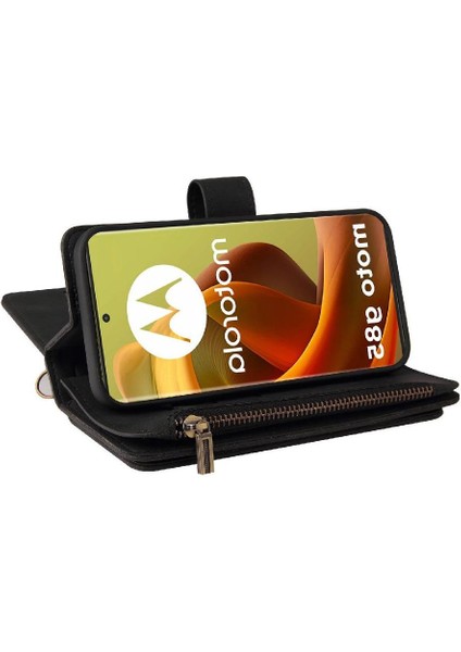 Motorola Moto G85 5g Onbeş Kart Yuvaları Fermuar Pu Için Cüzdan Telefon Kılıfı (Yurt Dışından)