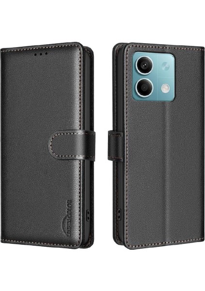 Xiaomi Redmi Not 13 Için Flip Case 4g Cüzdan Pu Deri Manyetik Kart Rfıd (Yurt Dışından)