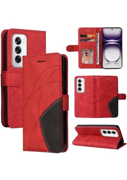 Kart Yuvası Standı Rengi ile Oppo Oppo 12 5g Deri Cüzdan Için Flip Case (Yurt Dışından)