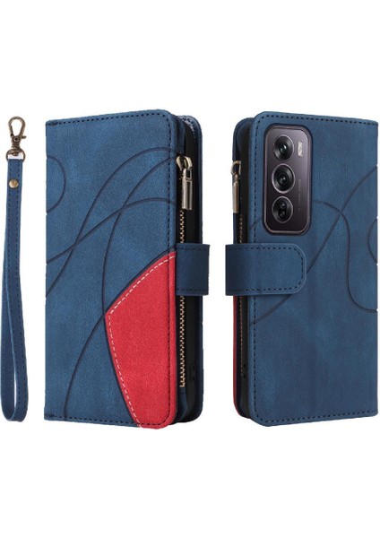 Oppo Oppo 12 Pro 5g Dokuz Kart Yuvaları Iki Renkli Dikiş Kickstand Için Kılıf (Yurt Dışından)