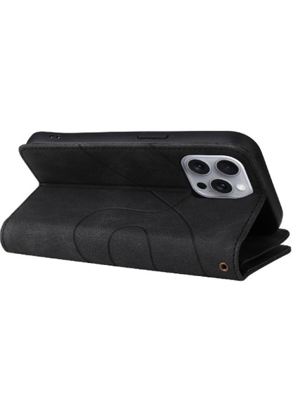 Kart Yuvası Standı Iki Renkli Dikiş Tarzı ile IPhone 16 Pro Max Için Kılıf (Yurt Dışından)