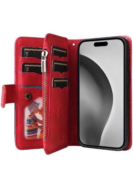 Kart Yuvası Standı Iki Renkli Dikiş Tarzı ile IPhone 16 Pro Max Için Kılıf (Yurt Dışından)