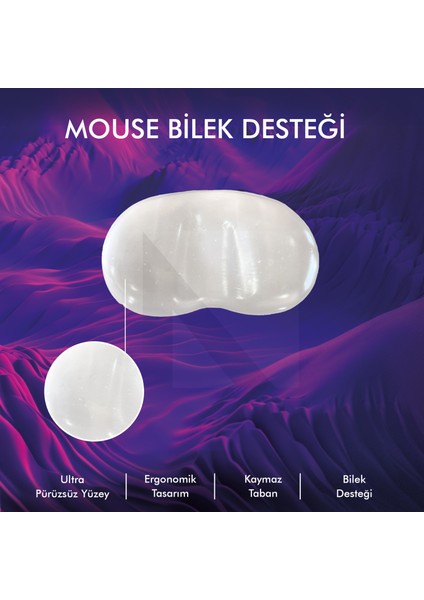 MP04 - Jel Mouse Bilek Destek Pedi | Yumuşak, Ergonomik, Fare Önü El Bileği Dinlendirme Pedi