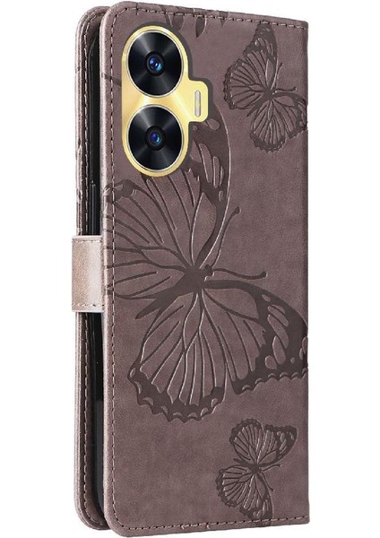 Kart Yuvası Standı Manyetik ile Realme C55 4g Flip Kickstand Için Flip Case (Yurt Dışından)