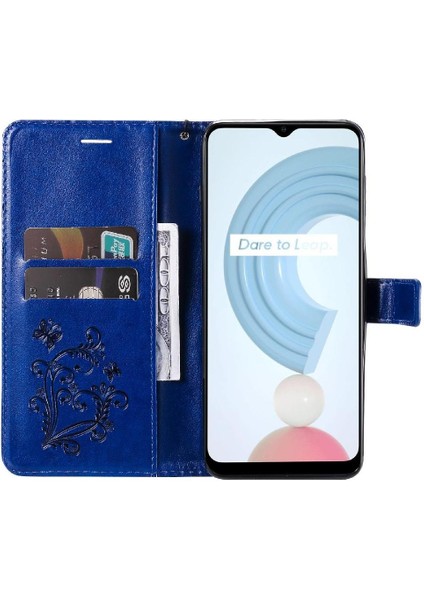 Kart Yuvası Standı ile Realme C21Y Flip Kickstand Pu Deri Için Flip Case (Yurt Dışından) indirimleri