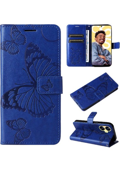 Kart Yuvası Standı Manyetik ile Realme C55 4g Flip Kickstand Için Flip Case (Yurt Dışından)