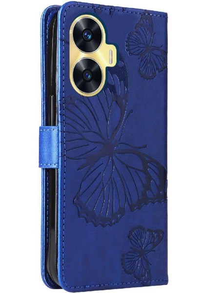 Kart Yuvası Standı Manyetik ile Realme C55 4g Flip Kickstand Için Flip Case (Yurt Dışından)