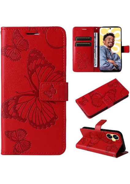 Kart Yuvası Standı Manyetik ile Realme C55 4g Flip Kickstand Için Flip Case (Yurt Dışından)