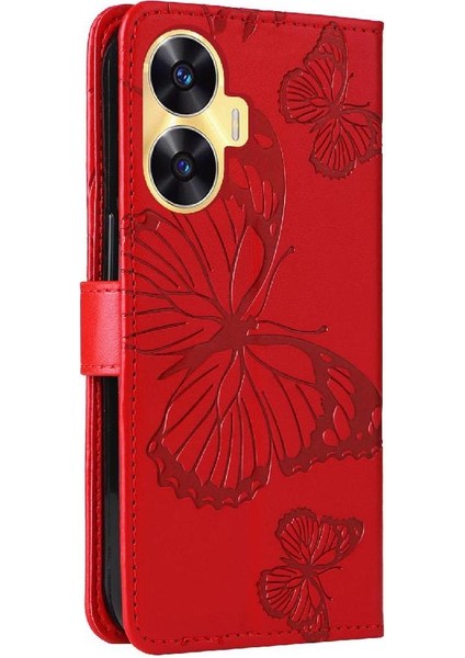 Kart Yuvası Standı Manyetik ile Realme C55 4g Flip Kickstand Için Flip Case (Yurt Dışından)