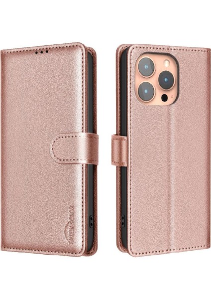 IPhone 13 Için Flip Case Pro Max Manyetik Cüzdan Rfıd Engelleme Pu Deri (Yurt Dışından)