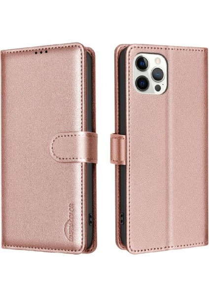 IPhone 12 Için Flip Case Pro Kart Tutucu Kickstand Manyetik Pu Deri Rfıd (Yurt Dışından)