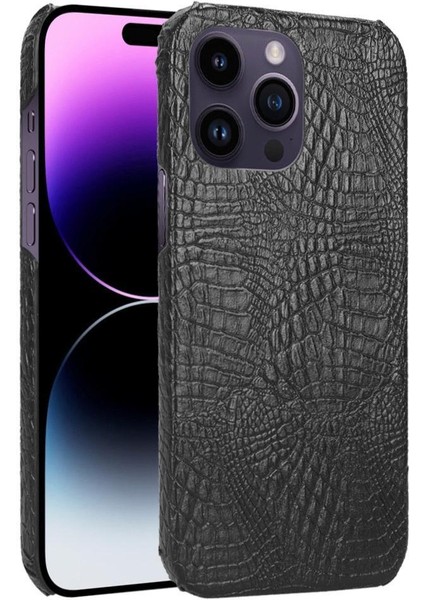 IPhone 14 Pro Uyumluluk Klasik Timsah Için Şık Klasik Kılıf (Yurt Dışından)