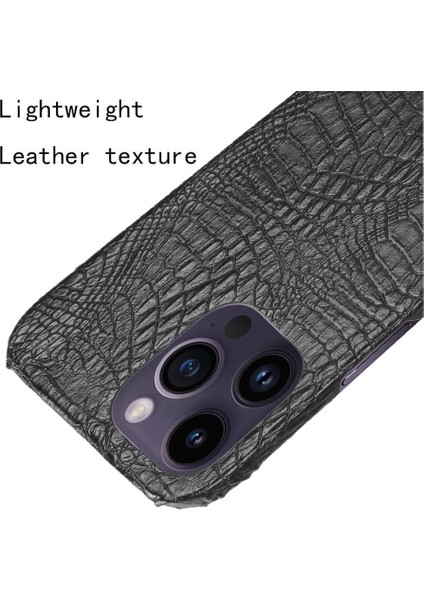 IPhone 14 Pro Uyumluluk Klasik Timsah Için Şık Klasik Kılıf (Yurt Dışından) modelleri