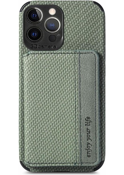 IPhone 13 Için Kılıf Pro Max Standı Fonksiyonu Rfıd Engelleme Manyetik Kart (Yurt Dışından)