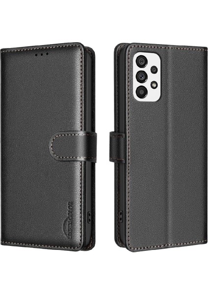 Samsung Galaxy M23 5g Rfıd Engelleme Kart Tutucu Kickstand Pu Için Flip Case (Yurt Dışından)