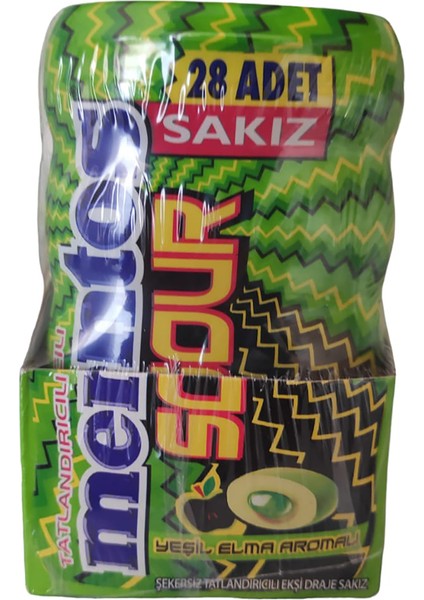 Sour Yeşil Elma Aromalı Draje Sakız 56 gr * 6 Adet