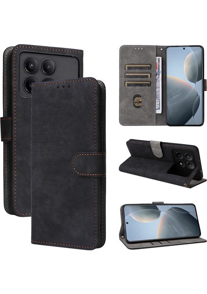 Xiaomi Poco X6 Pro Pu Deri Flip Cüzdan Telefon Kılıfı (Yurt Dışından)