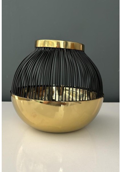 Lamedor Skult Gold Black Medıum T-Lıght Holder 18X18X14 cm