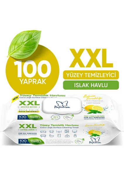 Easy Clean XXL Limon Kokulu Naturel Formül 100 Geniş Yaprak