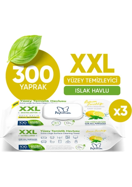 Easy Clean XXL Limon Kokulu Naturel Formül 300 Geniş Yaprak