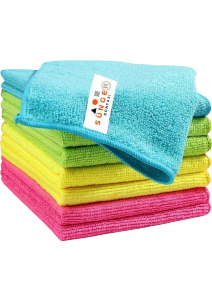 Dünya Sünger Sil Geç Iz Bırakmaz Pembe Mikrofiber Temizlik Bezi 40X40 5'li Mutfak Yer Banyo Temizleme Bezi