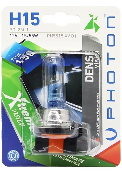H15 12V 15/55W Xtreme Vision +%150 Fazla Işık Tekli Blister Ampul