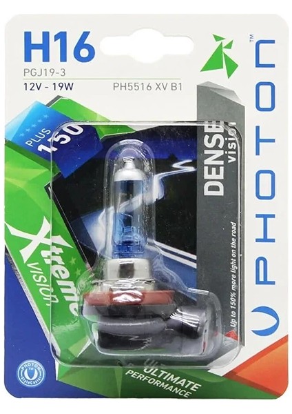 H16 12V 19W Xtreme Vision +%150 Fazla Işık Tekli Blister Ampul