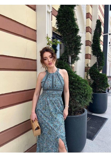 Mabel Sırt Dekolteli Uzun Elbise
