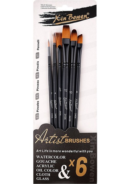 6 Adet Naylon Saç Fırçaları Seti Öğrenci Boyama Suluboya Yağlı Boya Fırçaları Sanat Boyama Malzemeleri Pigment Fırçaları (Yurt Dışından)