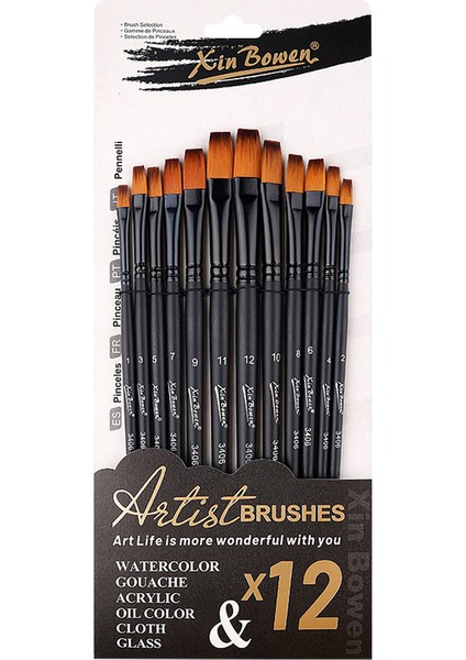 12 Adet Naylon Saç Fırçaları Seti Öğrenci Boyama Suluboya Yağlı Boya Fırçaları Sanat Boyama Malzemeleri Pigment Fırçaları (Yurt Dışından)