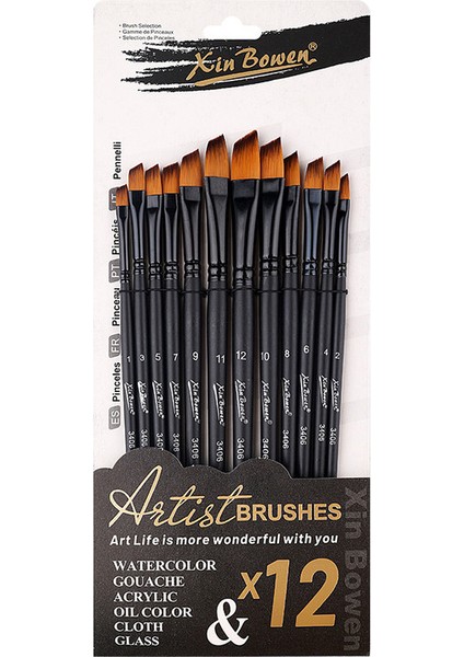 12 Adet Naylon Saç Fırçaları Seti Öğrenci Boyama Suluboya Yağlı Boya Fırçaları Sanat Boyama Malzemeleri Pigment Fırçaları (Yurt Dışından)