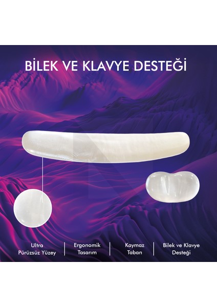 MP04 - Jel Mouse ve Klavye Bilek Destek Pedi | Yumuşak, Ergonomik, El Bileği Dinlendirme Ped Set