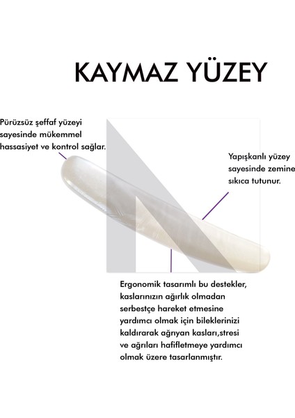 MP04 - Jel Mouse ve Klavye Bilek Destek Pedi | Yumuşak, Ergonomik, El Bileği Dinlendirme Ped Set