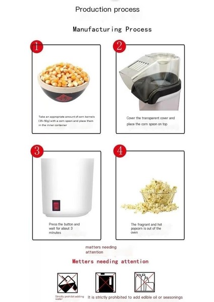Ev Sıcak Hava Otomatik Patlamış Mısır Makinesi (Yurt Dışından) fırsatları