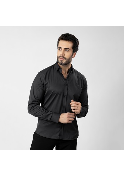 Erkek Uzun Kol Gömlek Slimfit Likralı Kumaş PA-179