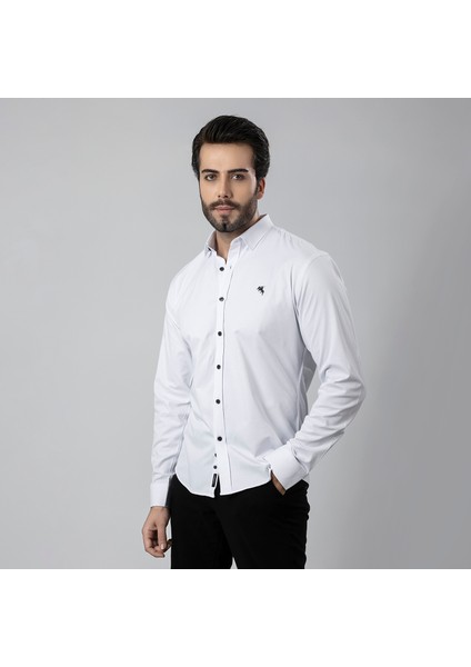 Erkek Uzun Kol Gömlek Slimfit Likralı Kumaş PA-179