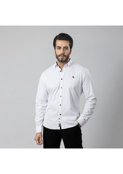 Erkek Uzun Kol Gömlek Slimfit Likralı Kumaş PA-179 indirimleri