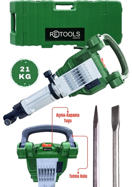 21 kg Kırıcı Matkap Yeşil