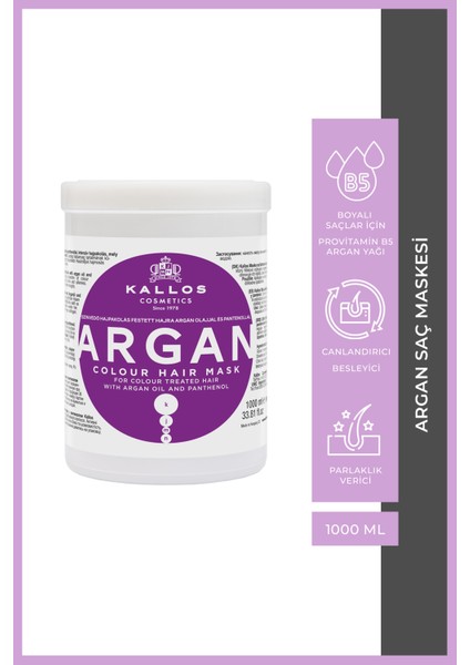 Kallos Kjmn Argan Saç Bakım Maskesi 1000 ML