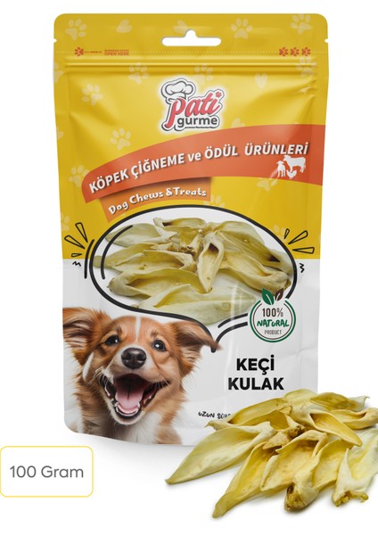 Pati Gurme Keçi Kulak 100 Gram %100 Doğal Köpek Ödül Maması