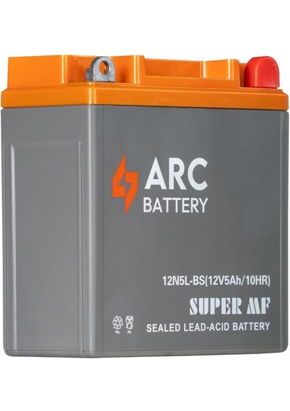 12 Volt 5 Amper Dikey Motosiklet Aküsü (Üretim Tarihi: 2024)