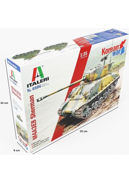 6586S 1/35 M4A3E8 Sherman ( Kore Savaşı ) Tank Demonte Plastik Maketi