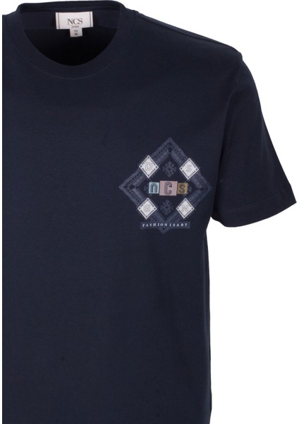 Erkek Tişört Bisiklet Yaka Lacivert Slim Fit Baskılı T-Shirt Ncs Jeans 1297 fiyatları