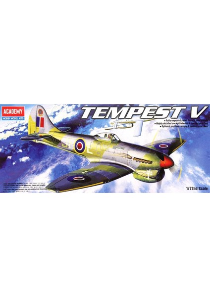 12466 1/72 Ölçek, Hawker Tempest V Royal Airforce Ak Savaş Uçağı, Plastik Model Kiti