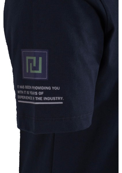 Erkek Tişört Bisiklet Yaka Lacivert Slim Fit Baskılı T-Shirt Ncs Jeans 1296 fırsatları