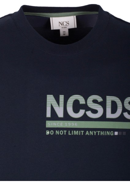 Erkek Tişört Bisiklet Yaka Lacivert Slim Fit Baskılı T-Shirt Ncs Jeans 1296 indirimleri